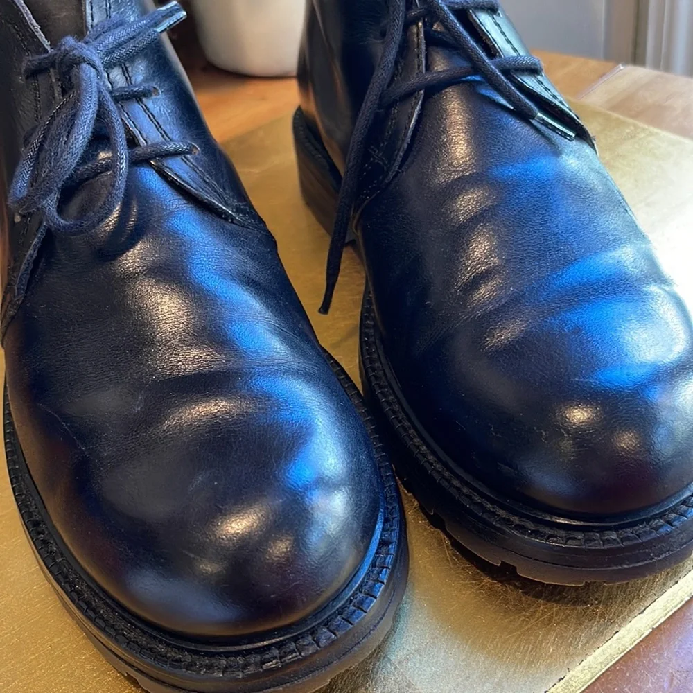 Vintage Bruno Magli Lug Sole Chukka Boot in Black Leather
